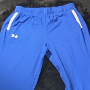 Under Armour Blue Track Pants with White Accents